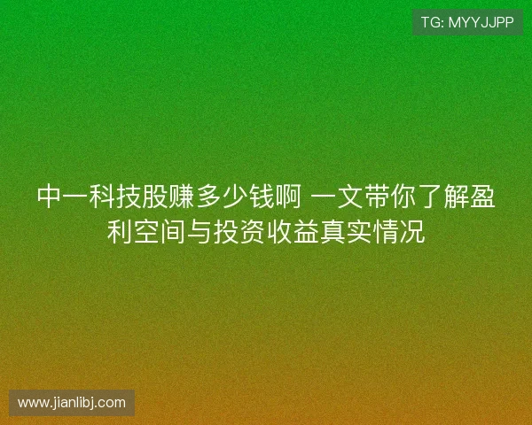 中一科技股赚多少钱啊 一文带你了解盈利空间与投资收益真实情况